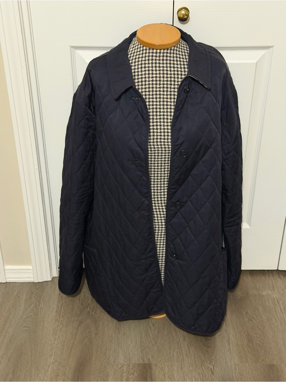 Burberry Navy Quilted Women's Puffer Coat 1x-2x